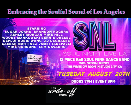 Image of concert venue the Write off Room and Soul Night Live promotion
