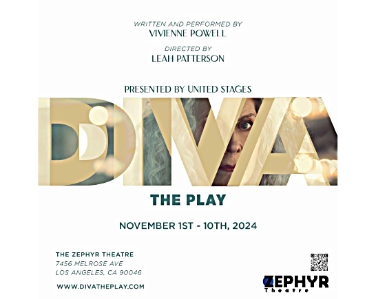 The word DIVA with a woman behind the letters