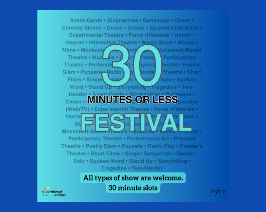promotion for theatre festival called 30 minutes or less