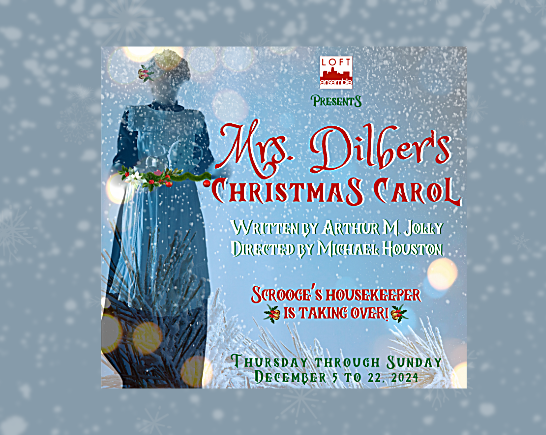 Mrs. Dilber, a woman walks in snow