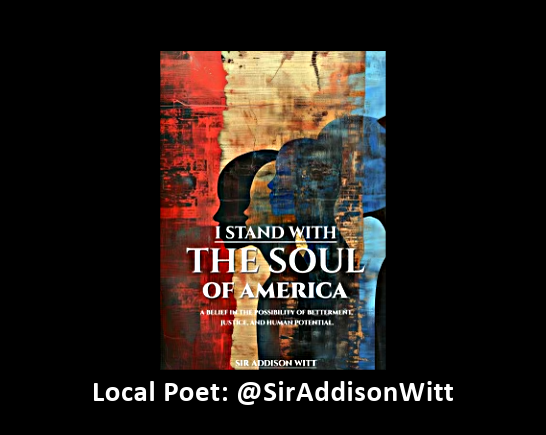 Book cover with profiles of black people's faces with faded red white and blue stripes in background