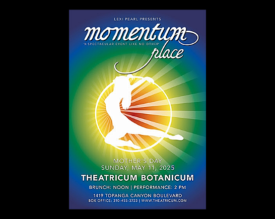 Aerial performer on poster for MOMentum Place in Topanga Canyon