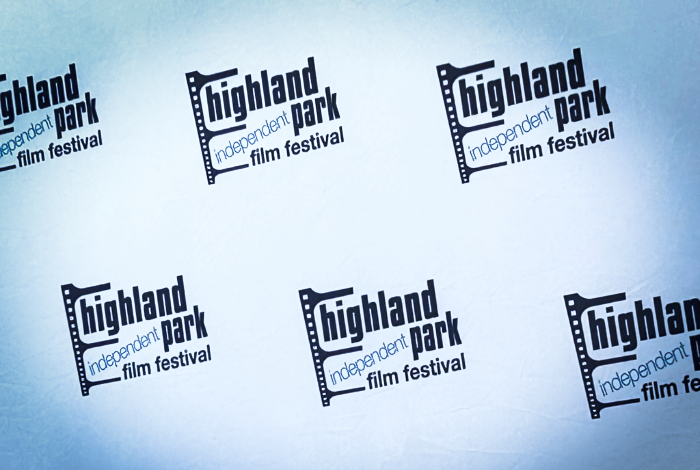 logo for Highland Park Independent Film Festival Repeated across white background