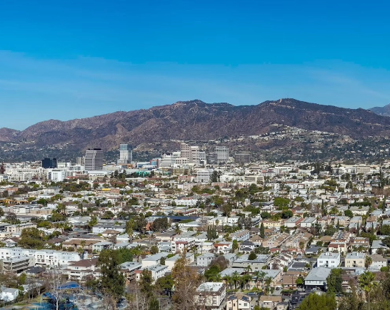 City of Glendale California with San Gabriel mountains in the background