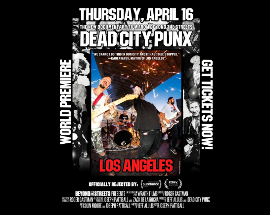 Poster for premiere of documentary Dead City Punx at Beyond The Streets