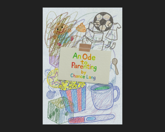 children's colored pencil art drawing of soccer ball, cup, thermometer and scribbles