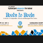 Festival logo and information for the 13th annual Highland Park Independent Film Festival