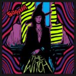 psychedelic image of a woman with dark hair wearing a witches hat